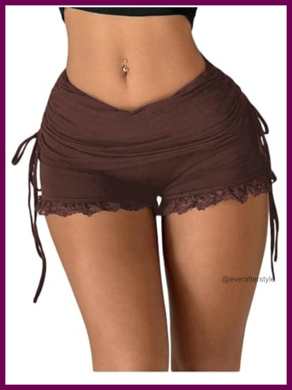 Women's Lace Low Rise Stretchy Ruffle Mini Shorts Going Out